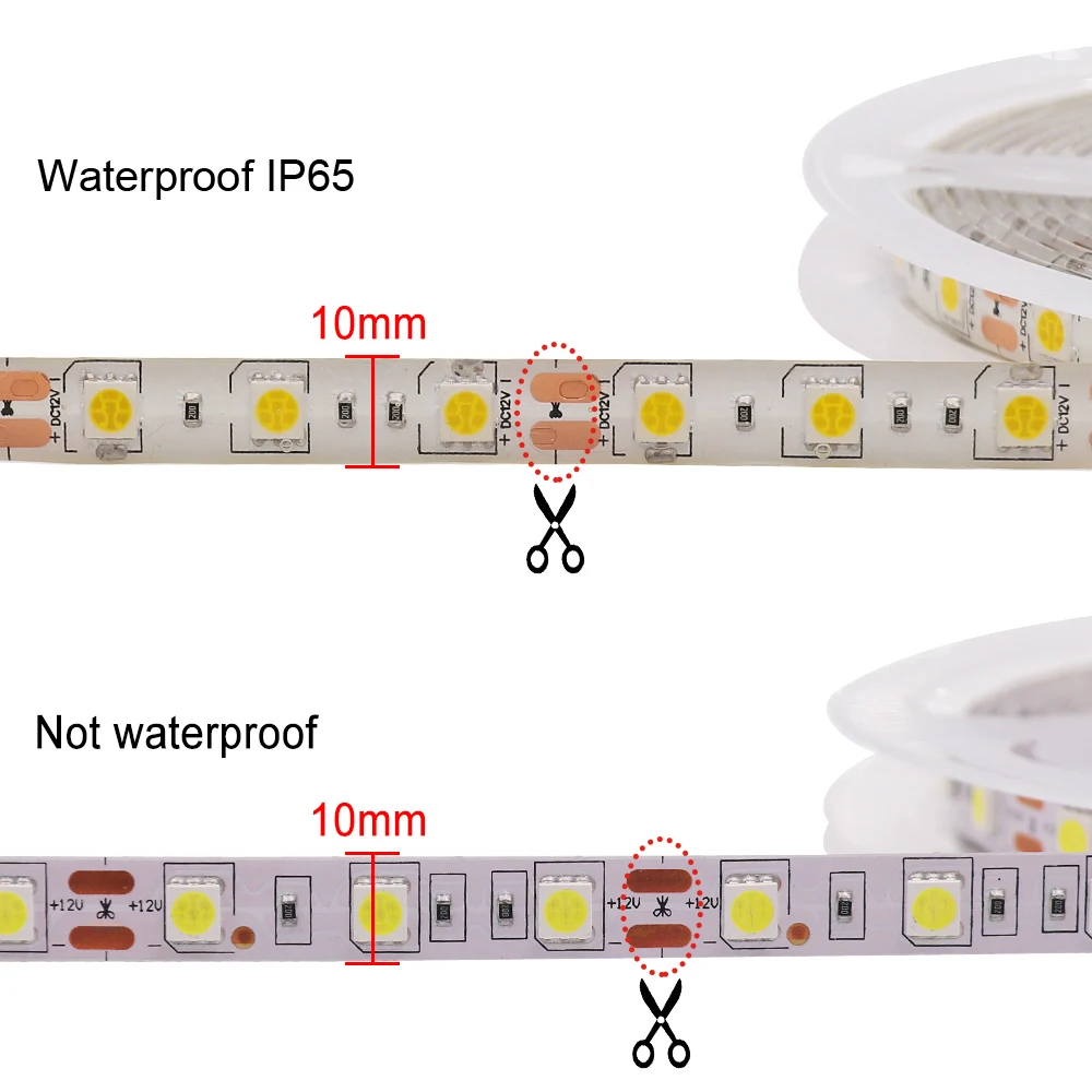 12V 24V LED Strip 5050 RGB RGBW-compatible CCT Warm White Light 5m Waterproof 60LED/m Flexible Tape Lights Decor Lighting |