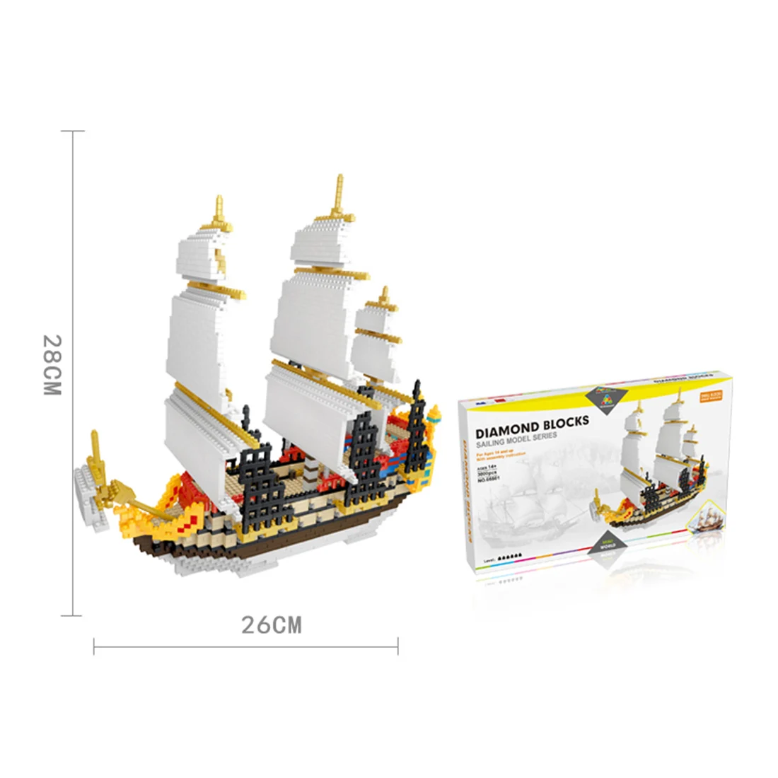 

3000Pcs Sailing Model Series Diamond Blocks Bricks Toy (Not Compatible With Small Particle Blocks)- Sailboat