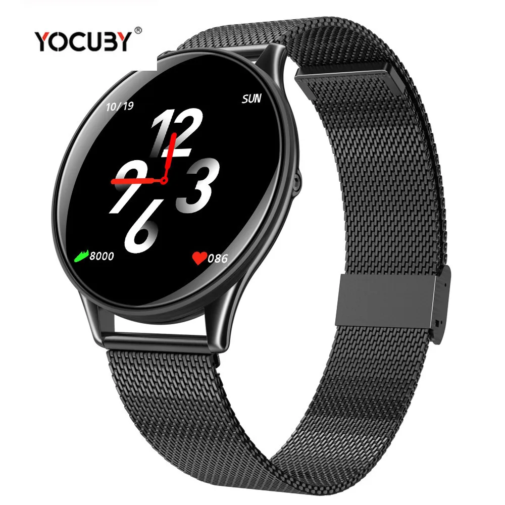YOCUBY спортивные Смарт-часы для мужчин IP68 Водонепроницаемый полноэкранный фитнес-трекер монитор сердечного ритма черный смарт-браслет SN58
