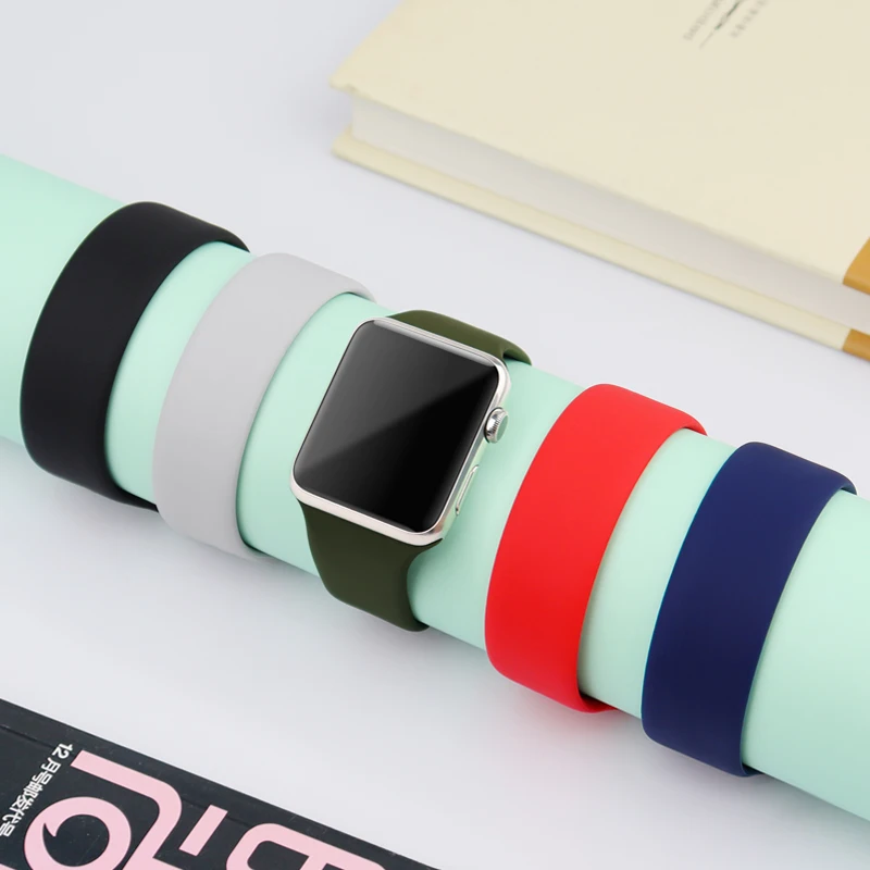 Solo Loop Strap for Apple Watch Band 44mm 40mm 38mm 42mm Elastic Silicone watchband correa bracelet iWatch 6 5/4/3 2 SE 40 44 mm