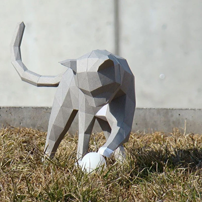 

Ходячая кошка, бумага 3D, ручное творческое домашнее украшение «сделай сам», Настенный декор, ручная работа, милое животное, бумажная фотобум...