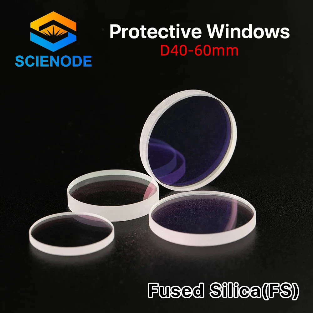 

Scienode Fiber Laser Protective Windows D40-D60mm Quartz Fused Silica for 1064nm Fiber Laser Cutting Machine Accesories Kits Set