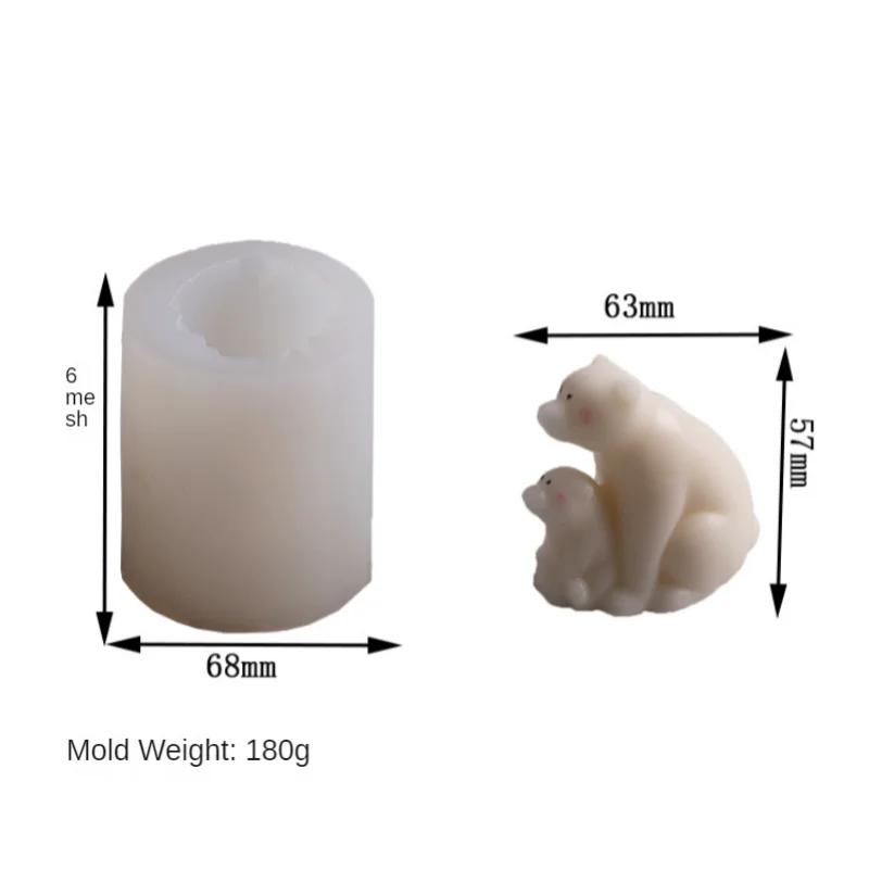 

New Polar Bear Silicone Mold DIY Silicone Candle Mold Aromatherapy Candle Molds Candle Making Tools Soap Mold Silicone Mold