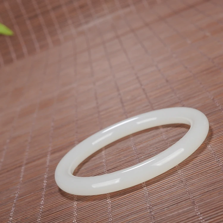 Синьцзян и tian Yu бараний жир белый нефрит изысканные круглые браслеты|Гибкие