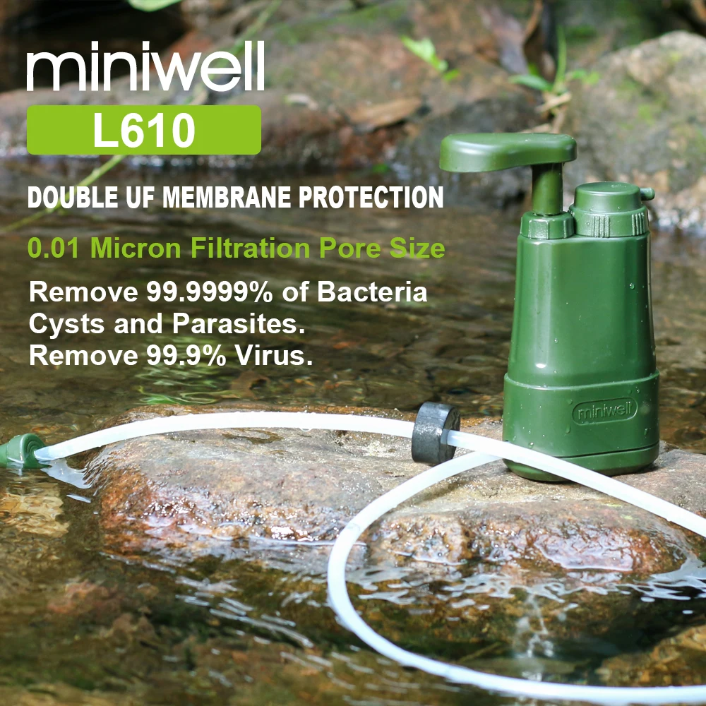 

Мини-насос miniwell для очистки воды, очиститель фильтра для пеших прогулок, кемпинга, рыбалки, путешествий