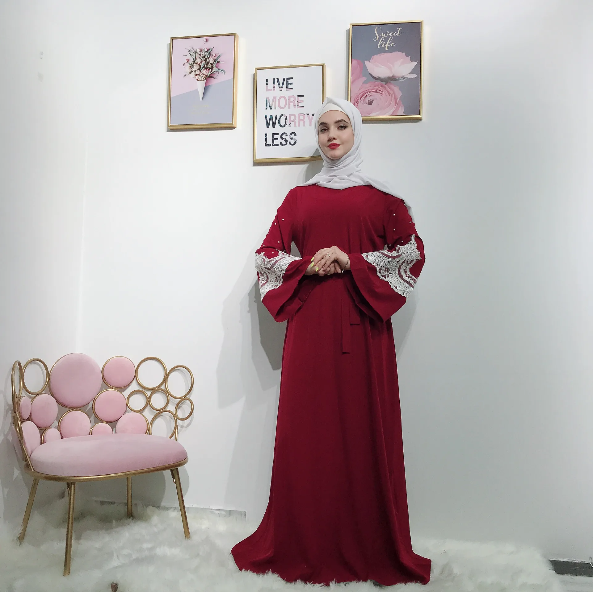 Женское мусульманское платье с длинным рукавом Абая для женщин 2019 | Тематическая