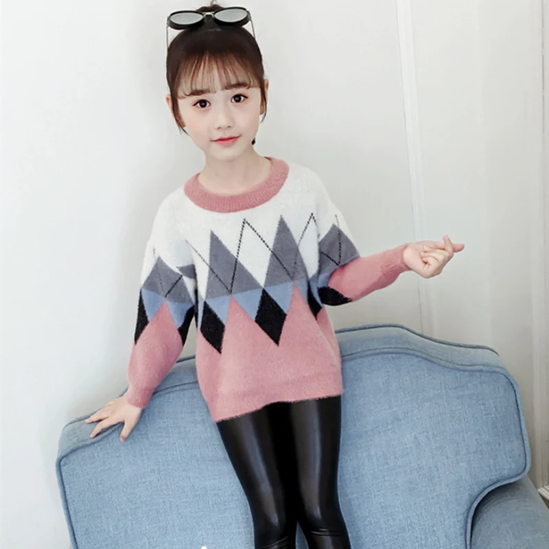 

Girl Sweater Kids Baby Outwear Tops 2021 New Arrive Thicken Warm Winter Autumn Knitting School Sport Pullover Children Clothing