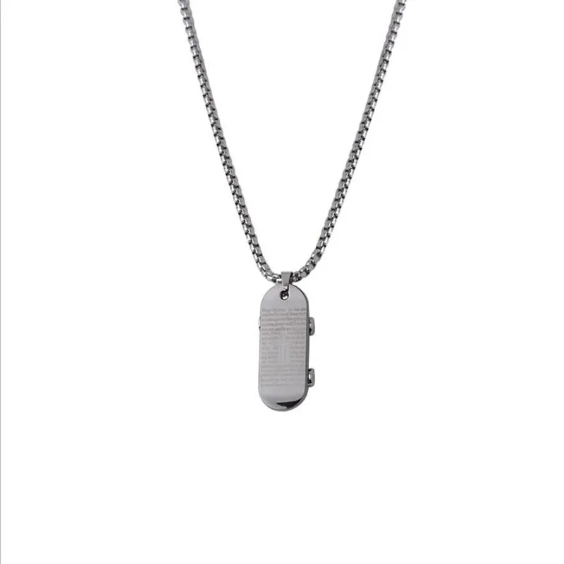 

Creative popular simple skateboard necklace hip hop rock punk men student couple birthday gift party pendant wholesale