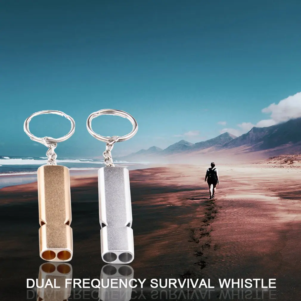 Сплав алюминиевый брелок SOS аварийный выживания громкий свисток Кемпинг