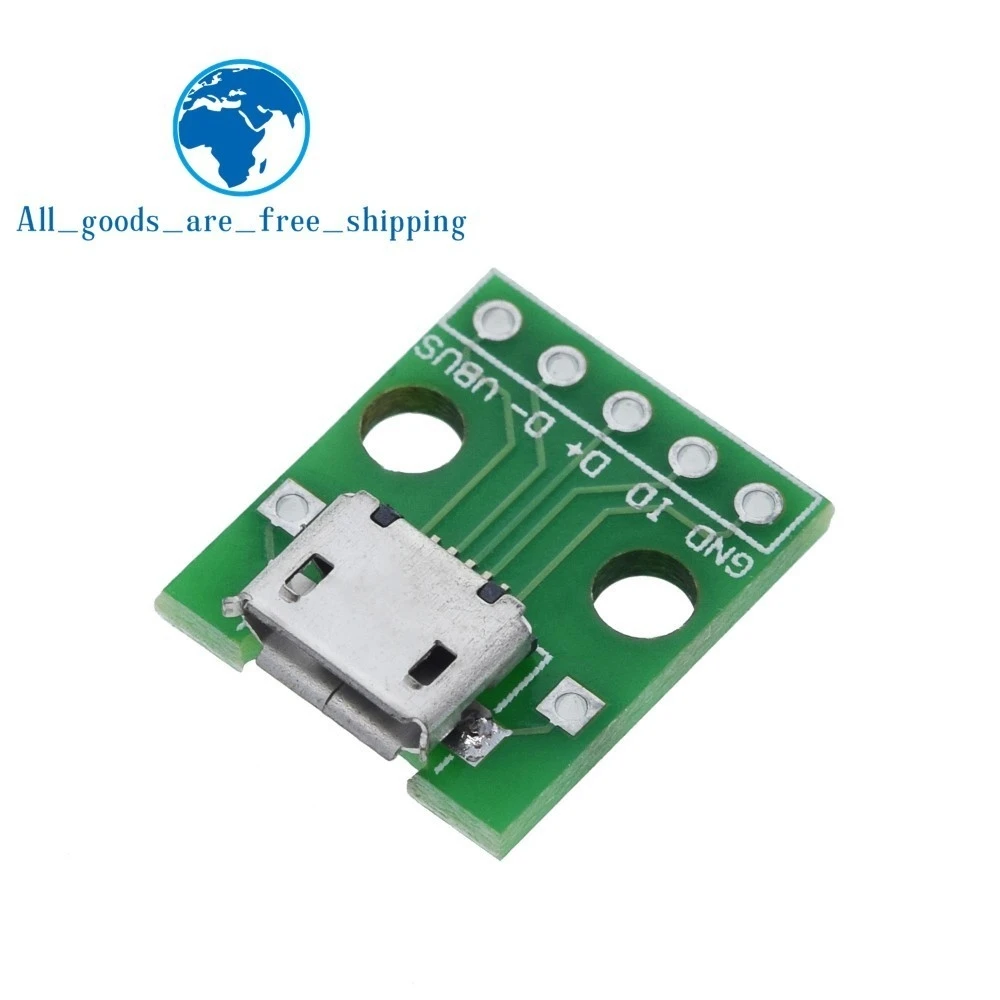 TZT MICRO USB для DIP адаптер 5pin гнездовой разъем конвертер печатной платы типа в pinboard 2,54