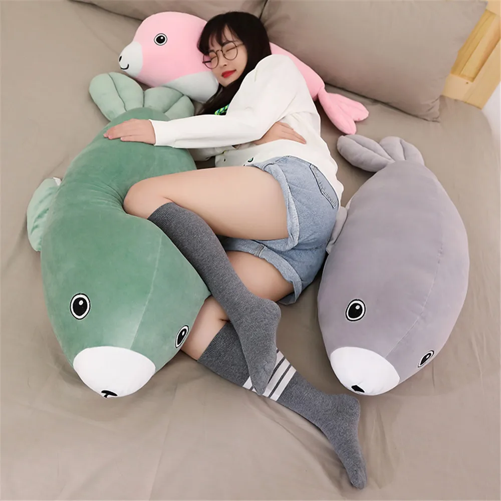 comprar Fancytrader 47 Giant Giant Gigante Pelúcia Selo Brinquedo De Pelúcia Super Macio Grande Pelúcia Mar Cão Dormir Abraço Travesseiro Almofada Cama Do Bebê 120cm 3 Cores