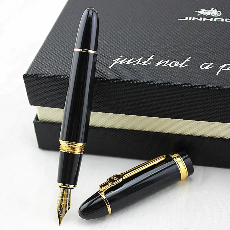 Jinhao 159 чёрная чернильная ручка среднего/изогнутое перо тяжелый Бизнес офисные пишущая ручка