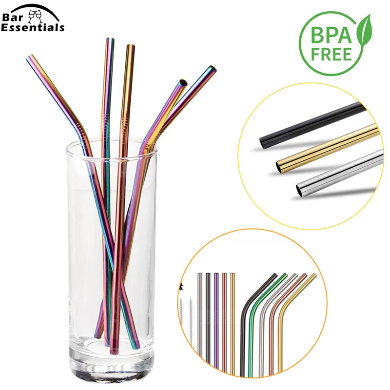 4 шт./компл. многоразовая Питьевая солома высокого качества 304 металлическая из