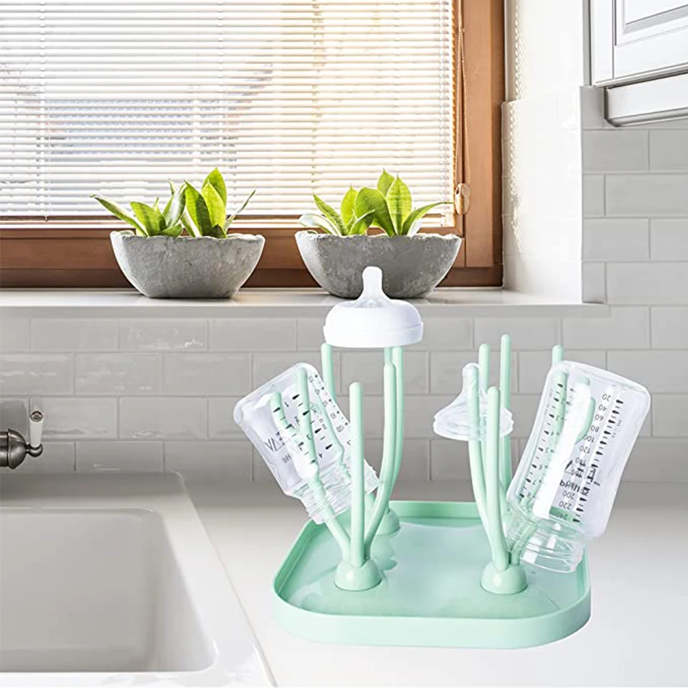 Сушилка для бутылок младенцев с подносом держатель большой емкости кофейных