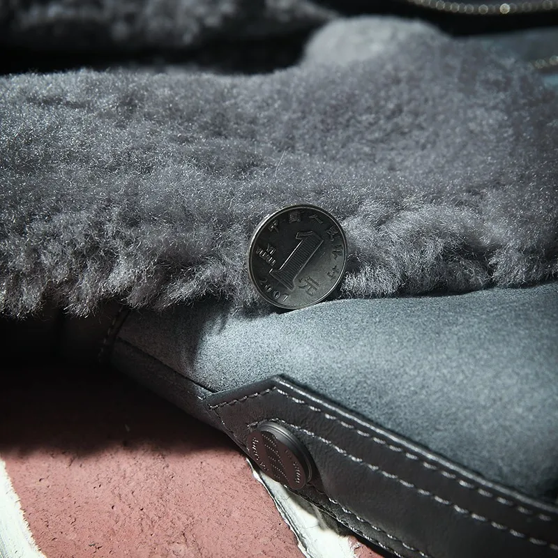 

Luxury Mens 100% Natural Shearling Overcoat Genuine Leather Jacket Thick Warm Sheepskin Real Fur Lining Coat Slim Fit Jackets