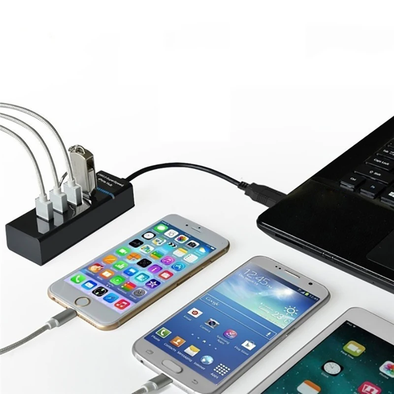 4 порта USB 3 0 HUB 5 Гбит/с Суперскоростной мини концентратор для Windows /Mac OS/Linux черные
