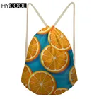 HYCOOL Оранжевая Сумка с фруктовым узором, спортивная сумка для мужчин, сумка с Кулиской для спортзала, женский рюкзак, сумки для йоги, для улицы, маленькая сумка для хранения, 2019