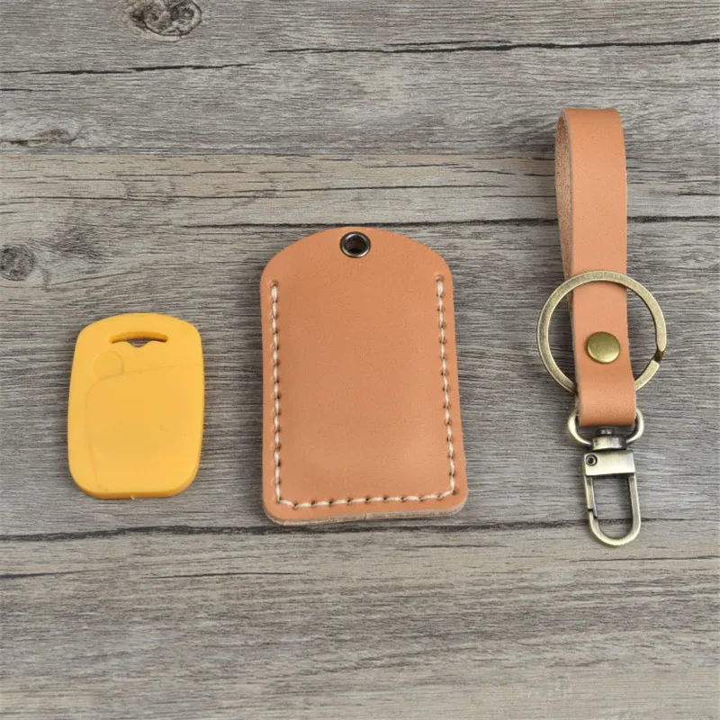 Кожаный держатель для карт доступа в стиле ретро прямоугольный круглый с защитой