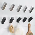 Крючки для халатов из нержавеющей стали, черные декоративные крючки для пальто, настенная вешалка для ванной, крючок для полотенец, сумка для шляпы, настенный квадратный крючок для халата