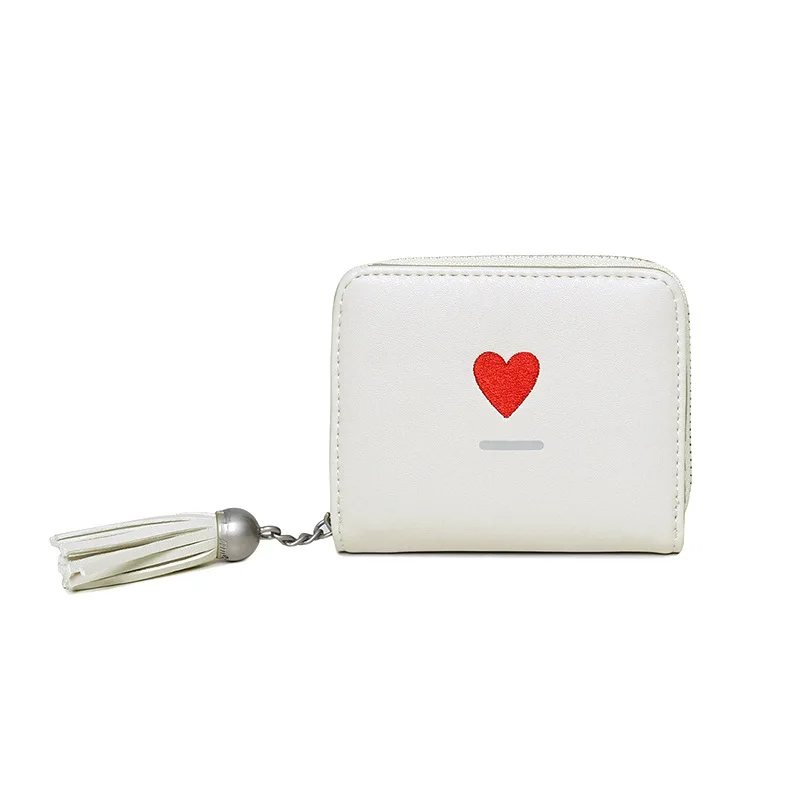 Zipper Wallet Female Short Student Korean Version Cute Small Fresh Simple Multifunctional Two Folding Purse Anime | Багаж и сумки