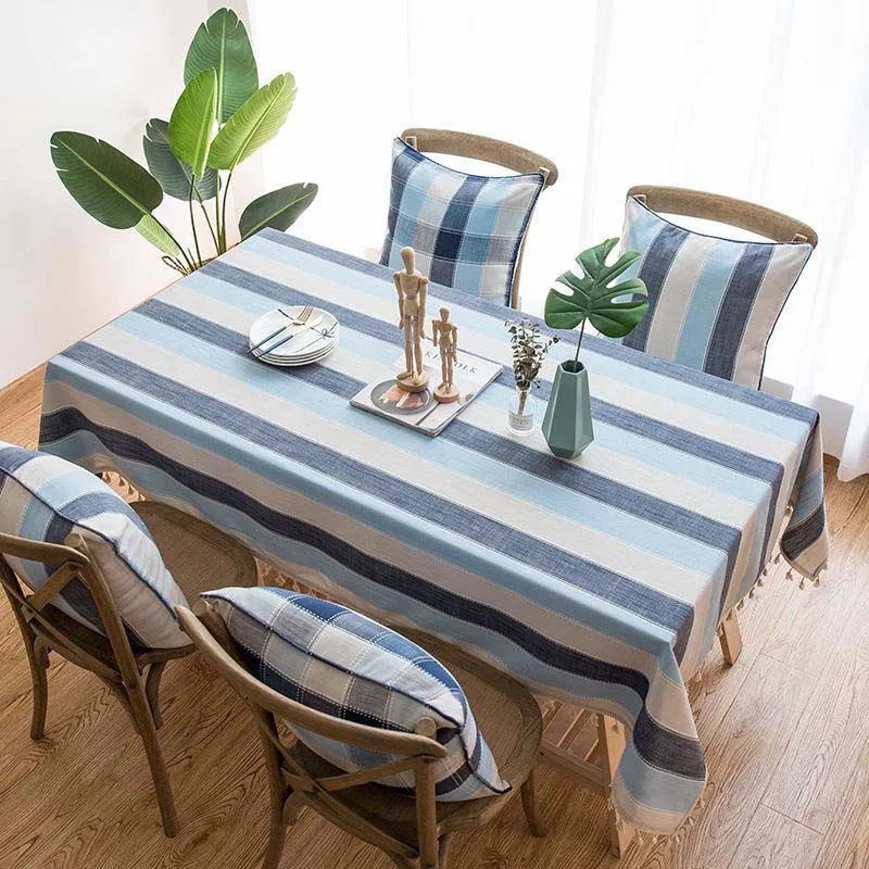 

Rectangular Block Embroidered Table Cloth Coffee For Living Room Table Cover Mat Furniture Home Decorative Mantel Mesa Nappe