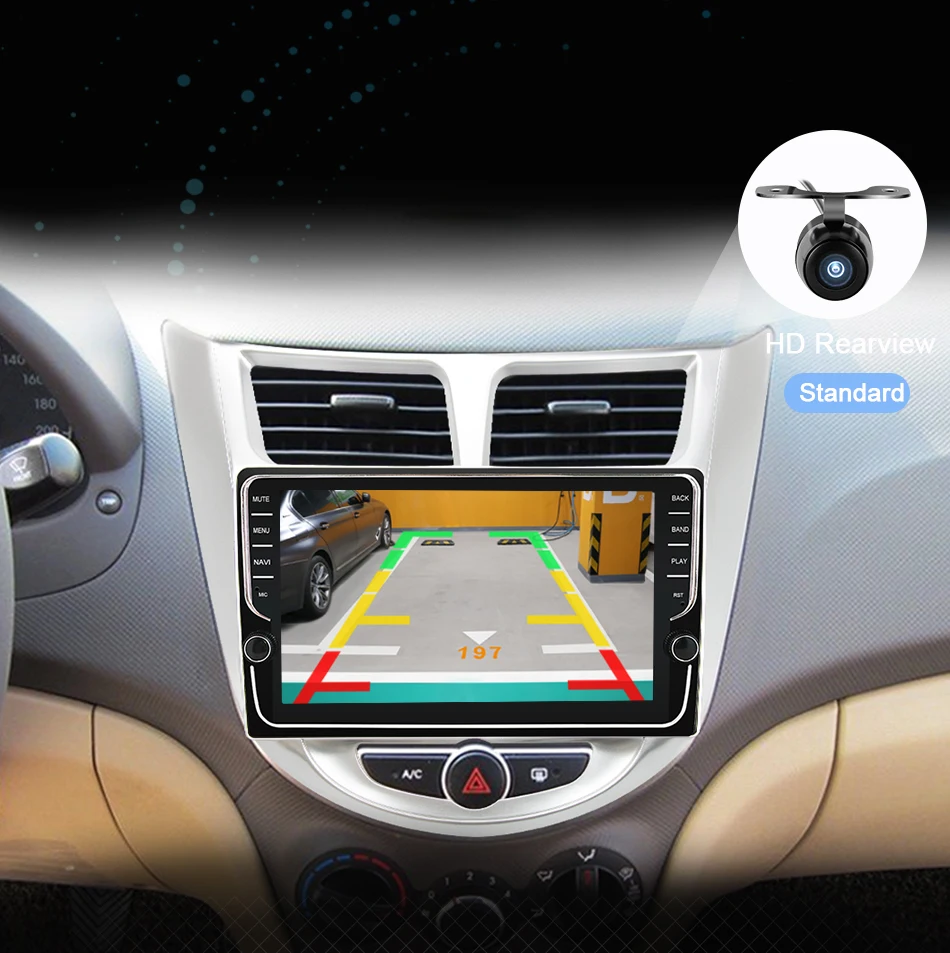 Eunavi 4G 64G ips android 9,0 автомобильный dvd для hyundai Solaris Verna Accent 2010- мультимедийный автомобильный Радио gps навигация TDA7851