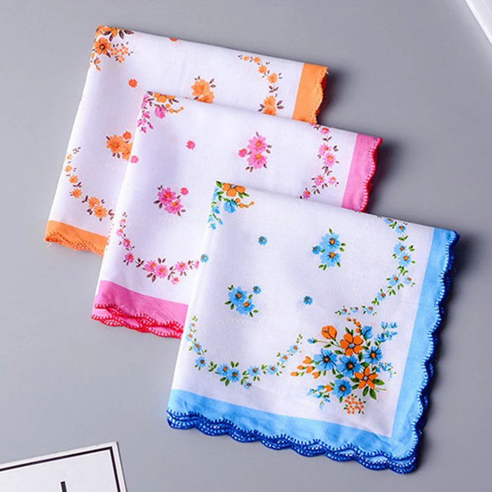 5 шт. Модные Винтажные Хлопковые женские платки с вышитой бабочкой цветочный