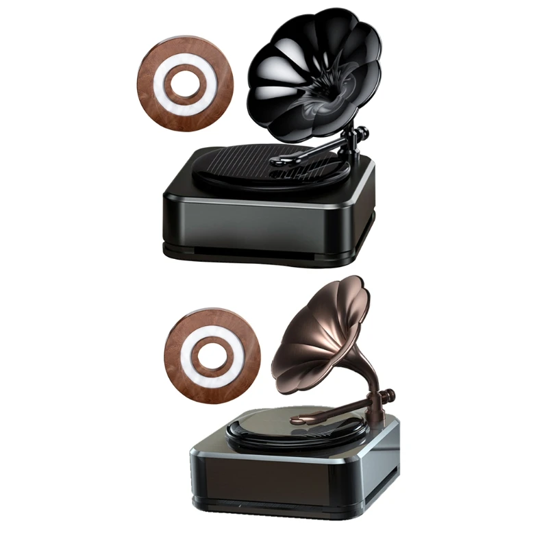 

Solar Imitation Record Phonograph Rotating Car Aromatherapy Auto Air Freshener Diffuser Aroma Perfume Interior Ornaments F19A