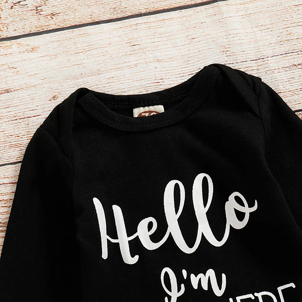 Комплект одежды для младенцев комбинезон с буквенным принтом маленьких