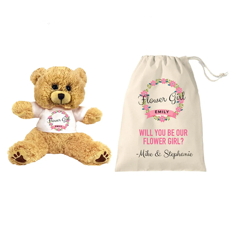 Свадебный Медведь цветок девочка медведь мальчик и подарочный пакет