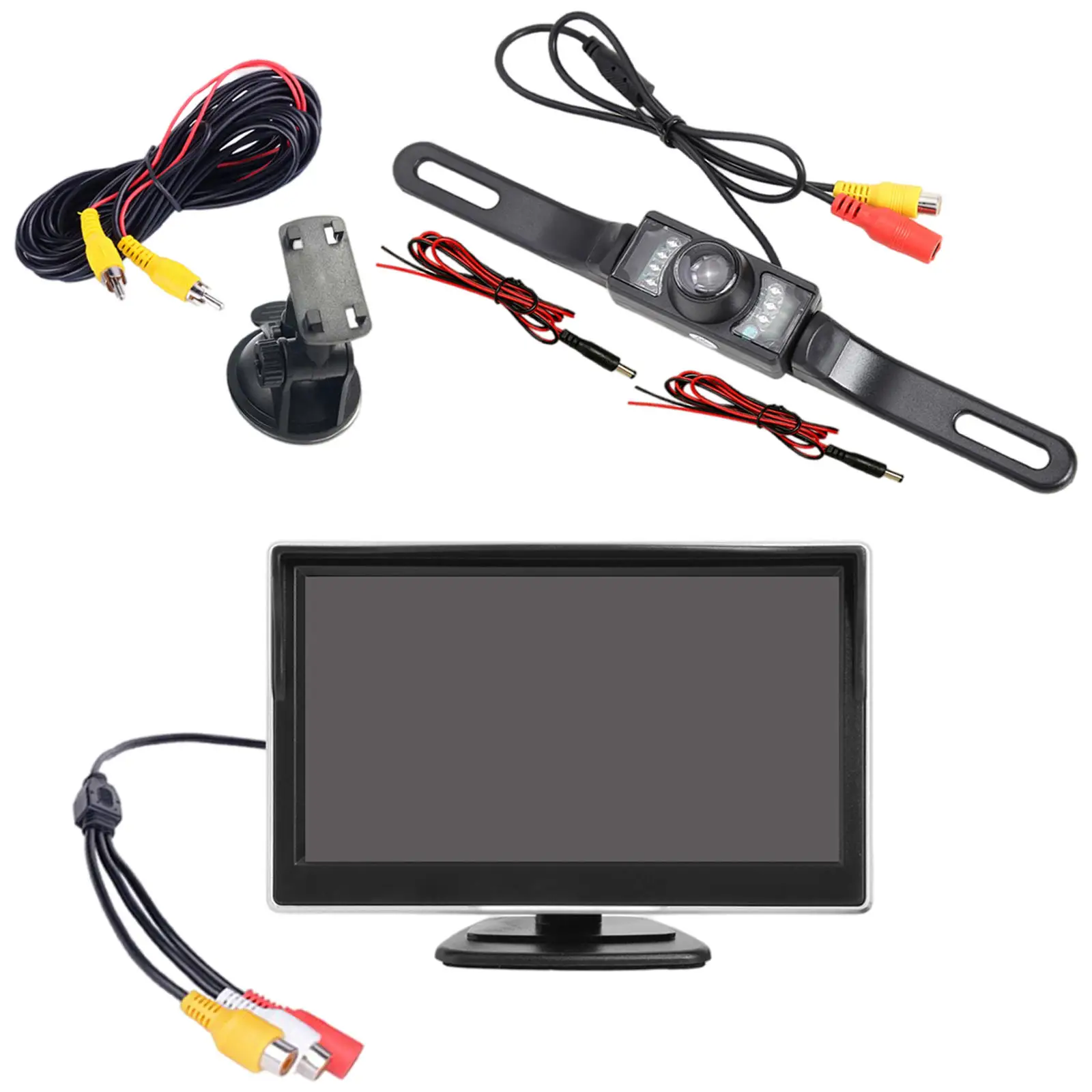 

Backup Camera and Monitor Set License Plate Camera for Bus RV Trailer Multifunctional