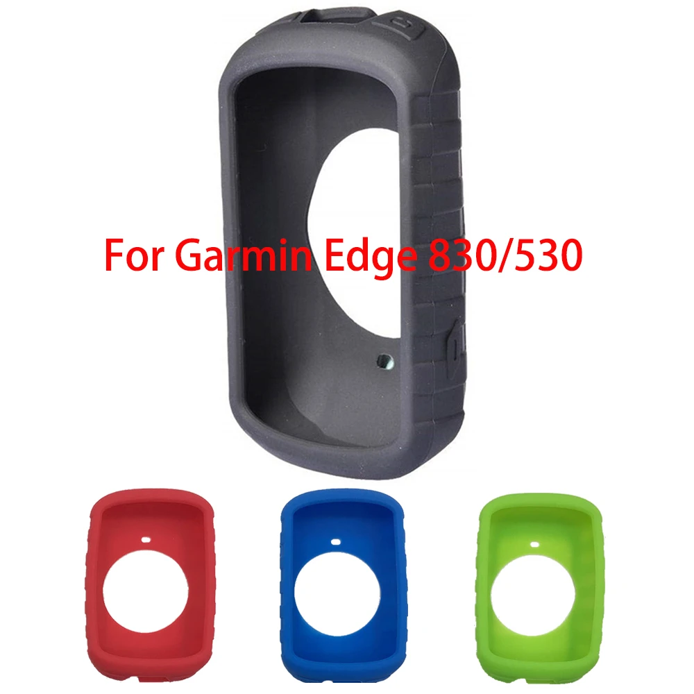 For Garmin Edge 830 530 GPS Case Slip-proof Silica Gel Case and 2PCS Clear 9H Anti-knock Tempered Glass Screen Protector 830 530