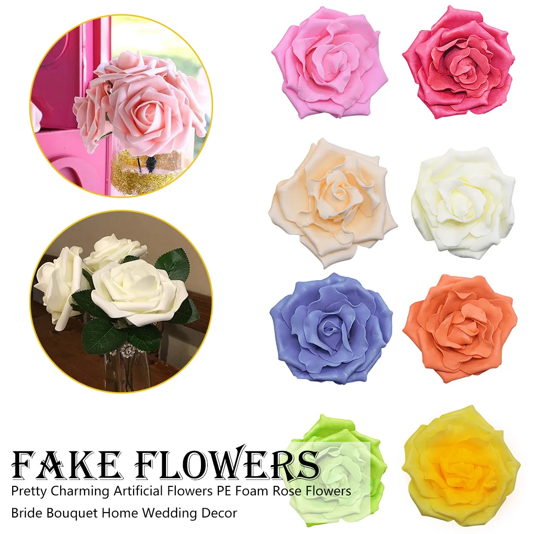 Пенная Роза 10 голов 6 см искусственные цветы ПЭ букет невесты домашний Свадебный