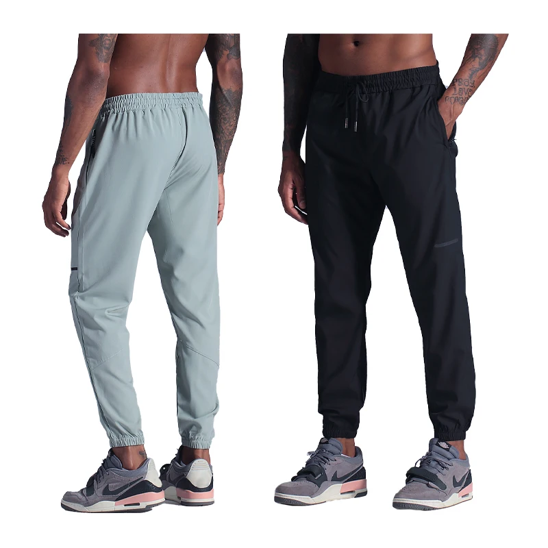 

Men Running Pants Gym Brand Work Bodybuilding Pockets Trousers Summer Sports Jogging Home Breathable Training Man Pant