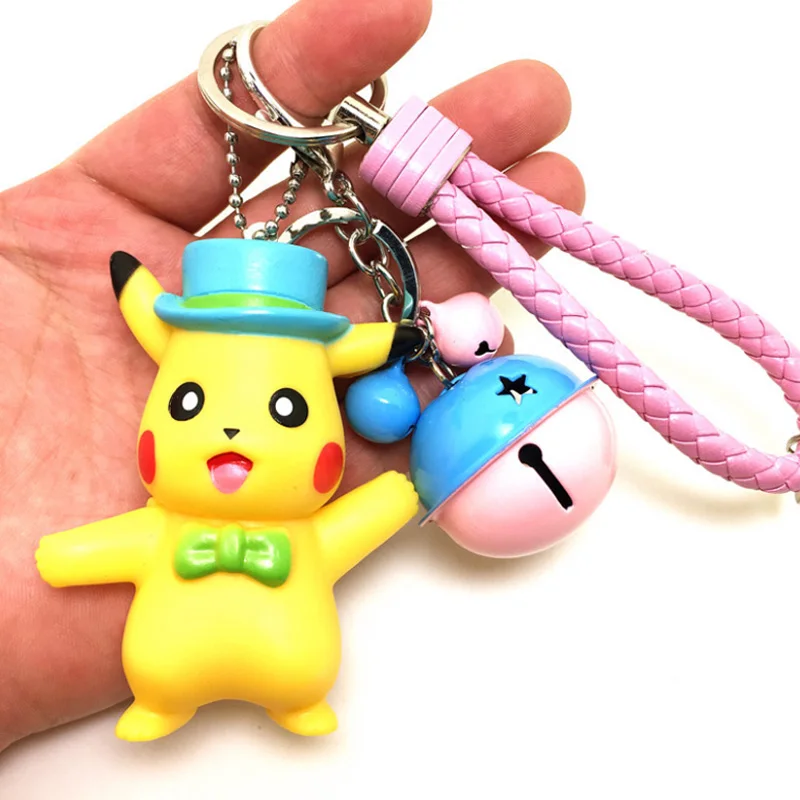 type 11 3D Аниме Фигурка Pokemon Go брелок милый Пикачу кольцо для ключей с игрушкой орнамент подвеска брелок для ключей детский брелок подарок - Цвет: type 11