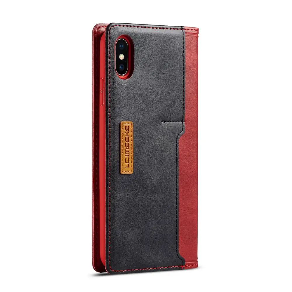 Кожаные чехлы для iPhone 6 6S 7 8 Plus X XR XS MAX Splice color Flip Samsung Galaxy S8 S9 S10 S10E Note задняя