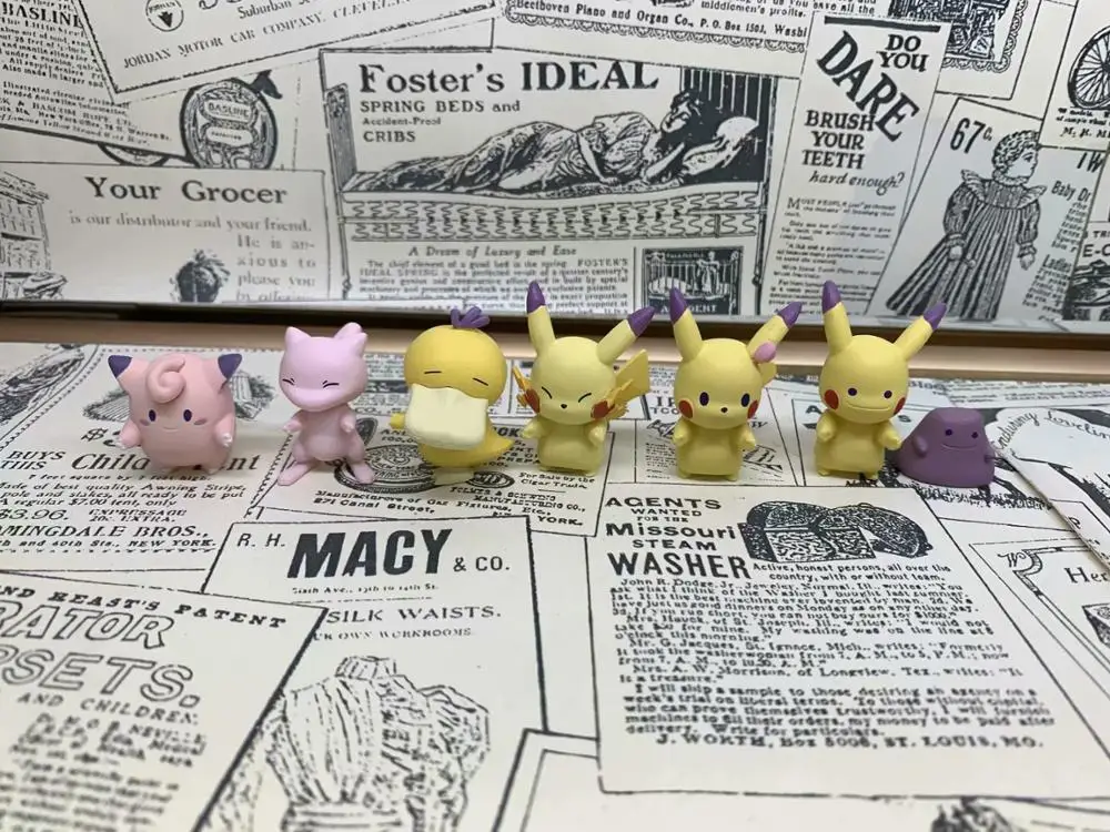 6 шт./компл. Psyduck Mewtwo Пикачу клефеи фигурки мини ПВХ фигура модель игрушки 4
