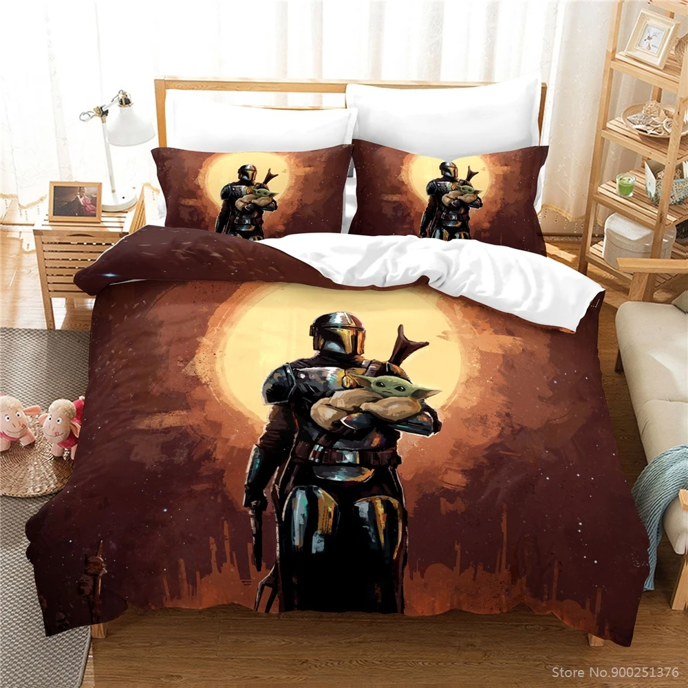 

Star Wars Baby Yoda 3D Printed Duvet Cover Set Twin Full Queen King Size Bedding Set Home Textile Bedclothes for Kids Adults