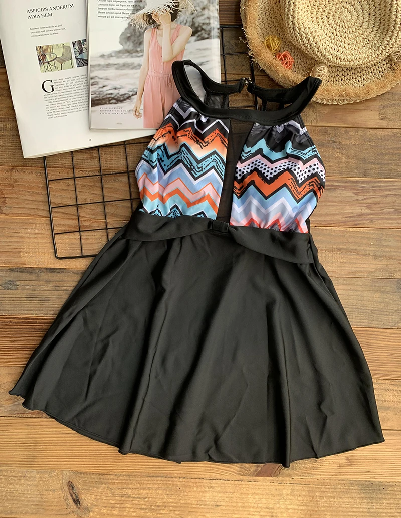 

Plus Size Tankini Swimsuits Women Bathing suit 2020 Vintage Bike shorts Swimwear Beach Swim Dress women's swimwear two-piece