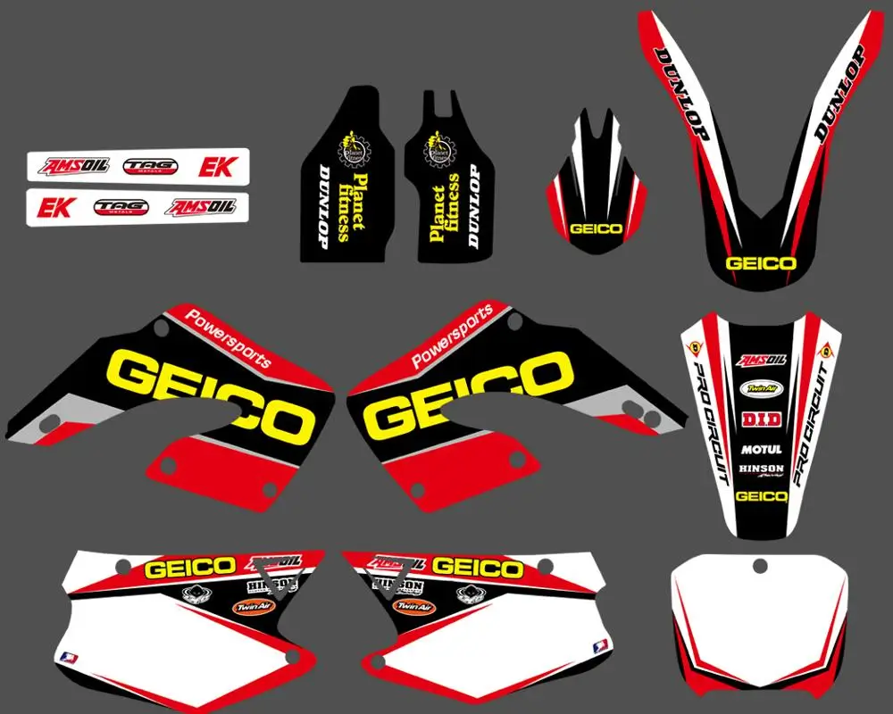 Графические наклейки для мотоцикла Honda CR125 CR125R CR250 CR250R 2000 2001 CR 125 250 125R 250R|team decals|decal