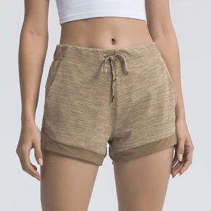 Новинка 2021, полуоблегающие шорты для йоги в тренажерном зале, женские шорты с боковыми карманами, 3 дюйма, спортивные шорты для фитнеса и бега