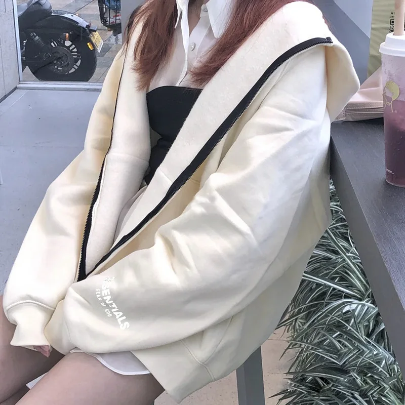 

2021 Zip Hoodies Sweatshirts Kanye West Loose Ovesized Zip Up Hoodie Hip Hop Men Women Cotton Streetwear Hooded Loose Pullover