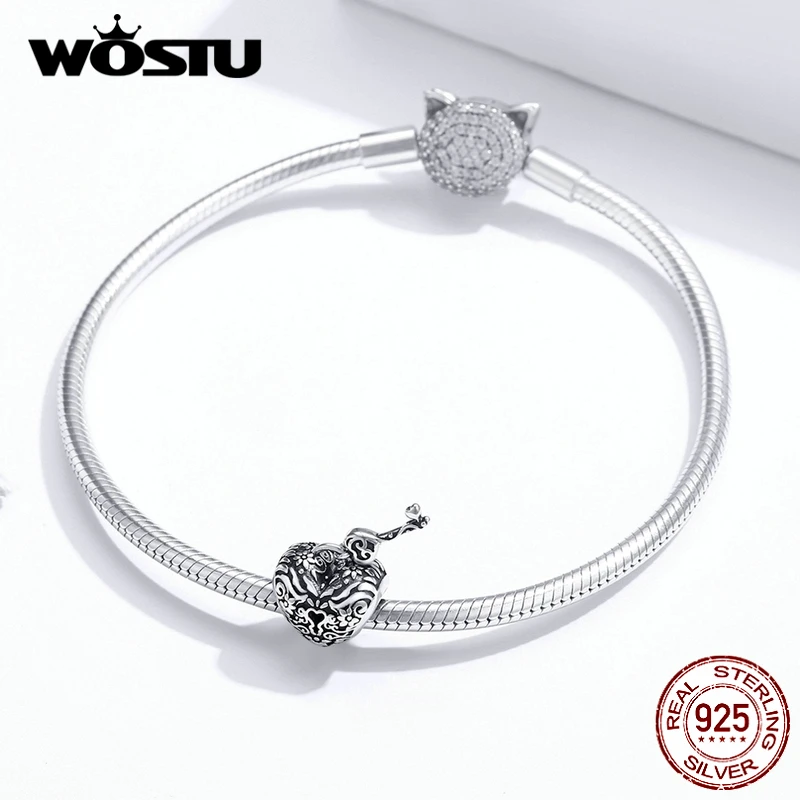 WOSTU 100% Стерлинговое Серебро 925 пробы Волшебная Шляпа амулеты циркониевые бусины