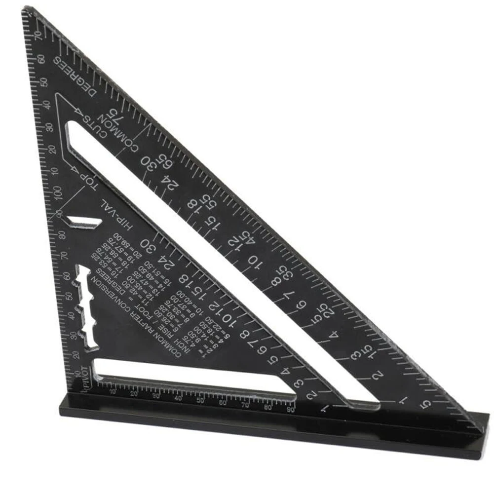 

7" 12" Aluminum Alloy Speed Square Quick Roofing Rafter Triangle Ruler Guide Set Woodworking Accessories