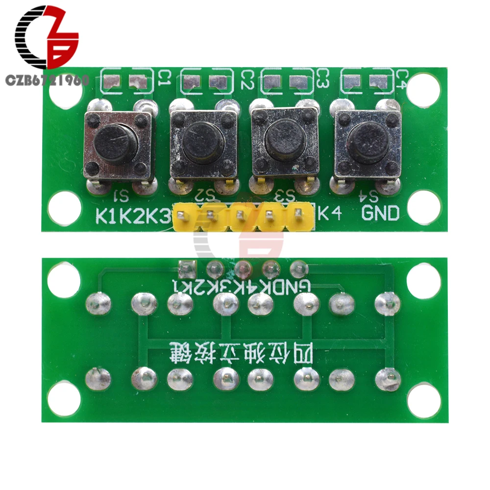 Макетная плата для Arduino 5 контактов 1x4 4 клавиши кнопка клавиатуры модуль