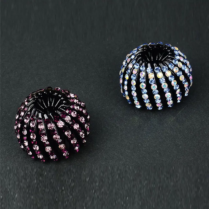 

Women Bun Crystal Hair Claw Fashion Horsetail Buckle Hair Clip Bird Nest Expanding Hair Accessories Female Ponytail Headwear