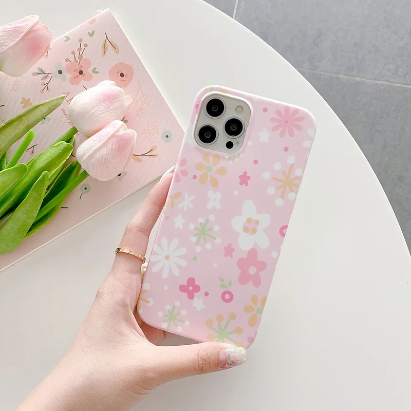 

Phone Case For iPhone 11 Pro Max 7 8 Plus X XR XS Max 12 Pro Max Cute Flower Shockproof Back Cover Coque