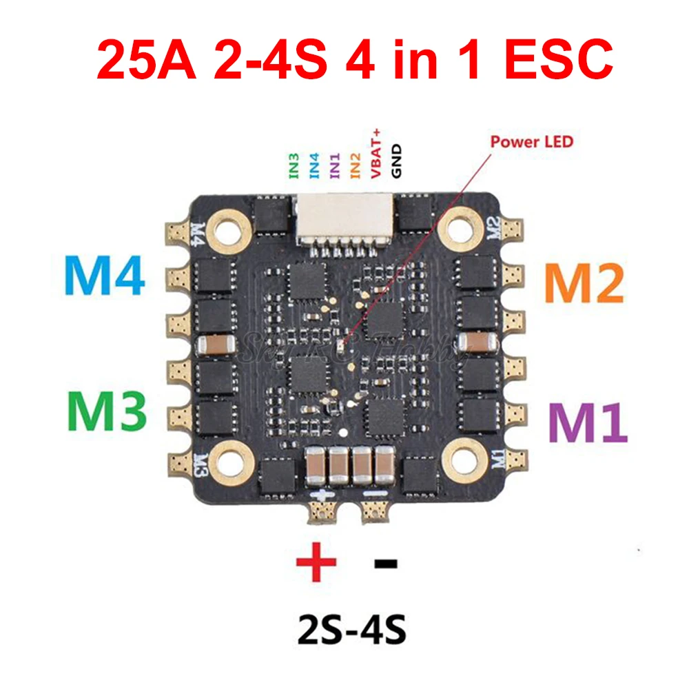 Мини 4 в 1 25A BLHeli_S ESC плата контроллера скорости OPTO поддерживает Oneshot125 Multishot DSHOT 2 4s