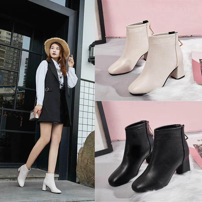 Botines Mujer коллекция 2019 года женские модные ботильоны ботинки на высоком массивном