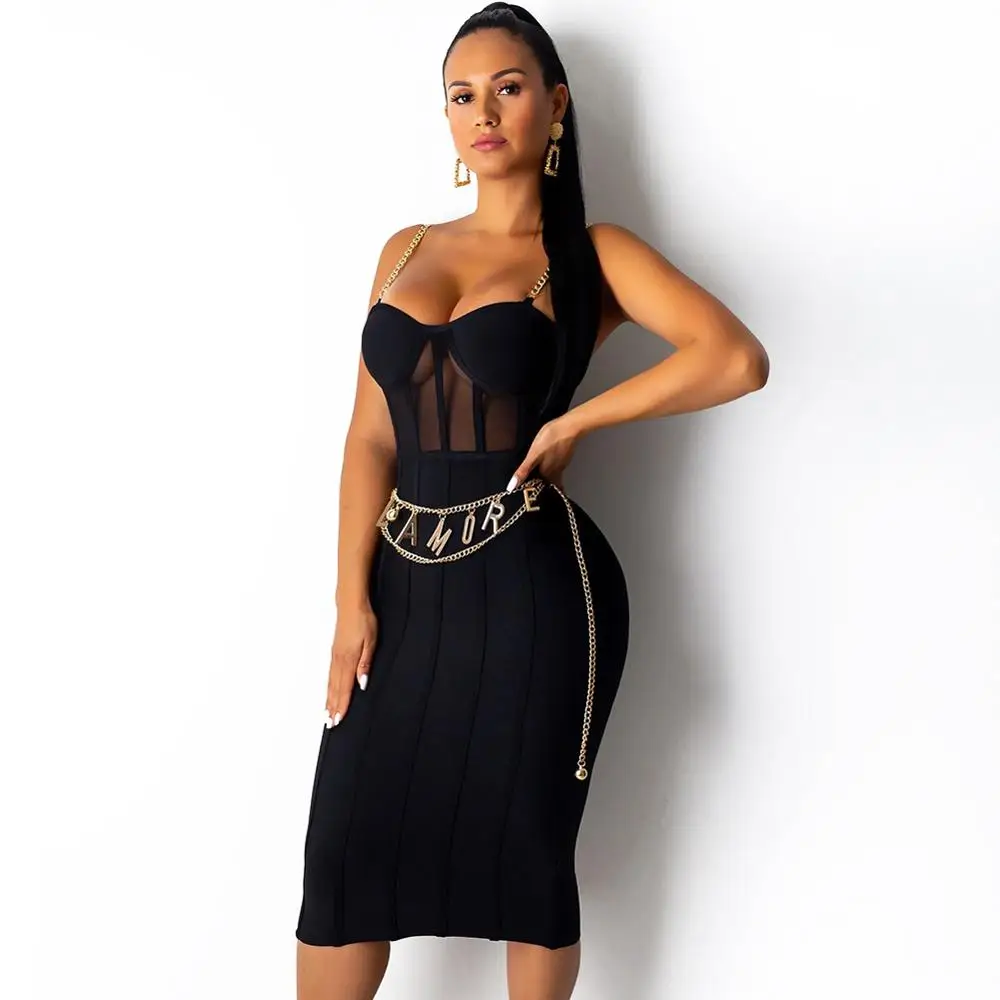 Новое поступление высококачественное мини-платье на тонких бретелях Сетчатое